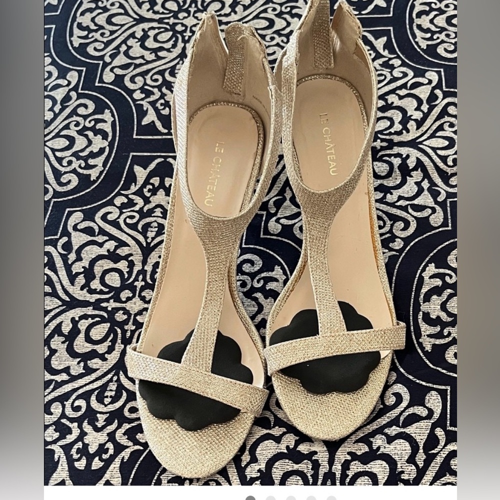 Le Chateau Sparkling Beige Heels